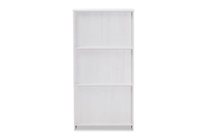 Baxton Studio Carlingford Modern and Contemporary Whitewashed Wood 2-Drawer Bookcase