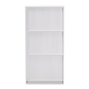 Baxton Studio Carlingford Modern and Contemporary Whitewashed Wood 2-Drawer Bookcase