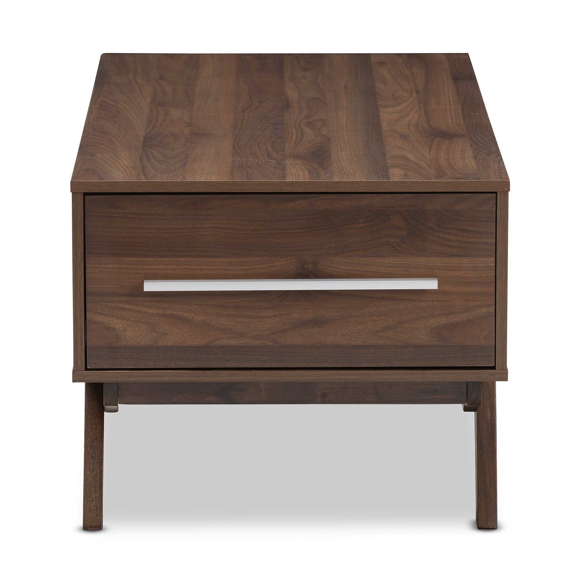 Baxton Studio Ashfield Mid-Century Modern Walnut Brown Finished Wood 2-Drawer Coffee Table