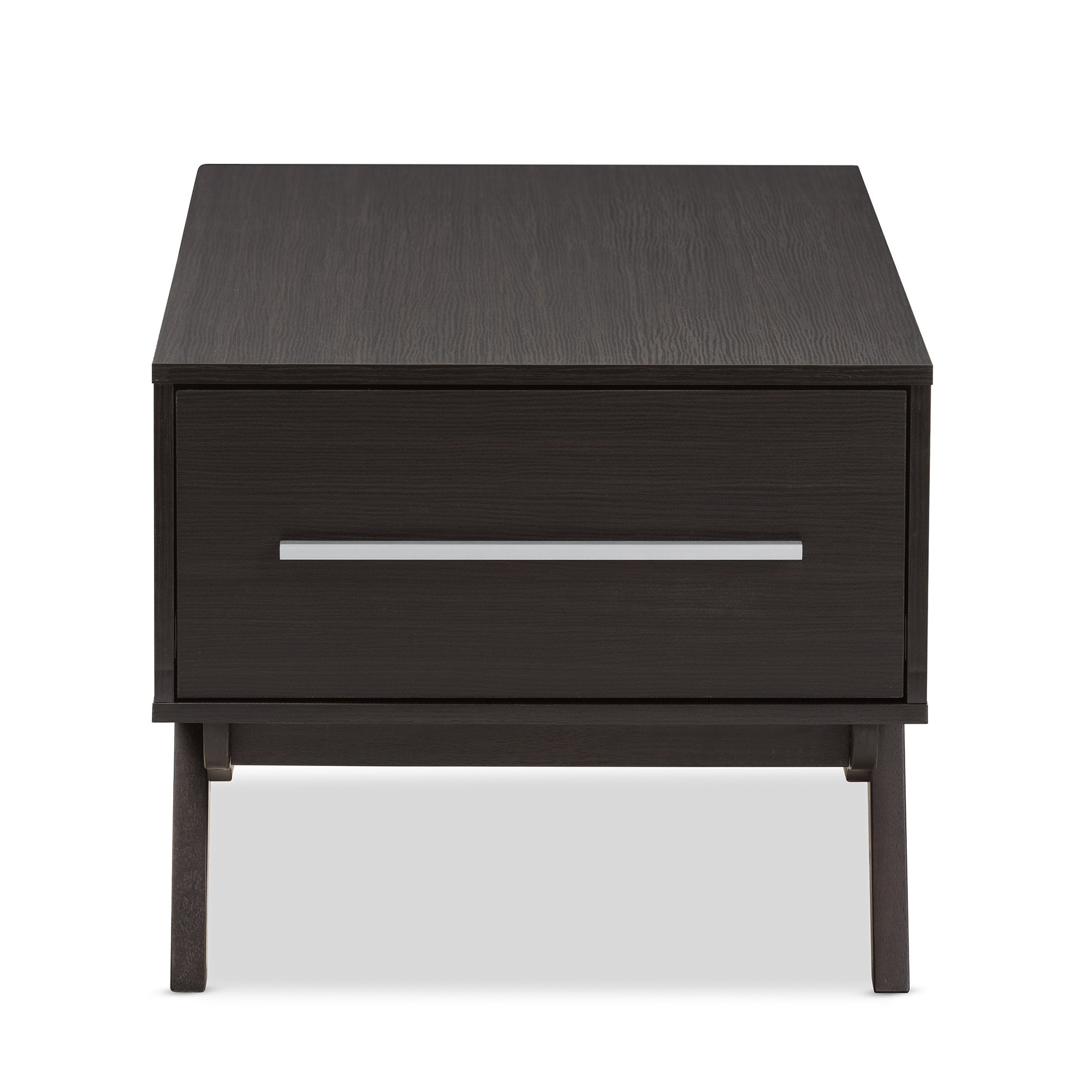 Baxton Studio Ashfield Mid-Century Modern Espresso Brown Finished Wood 2-Drawer Coffee Table