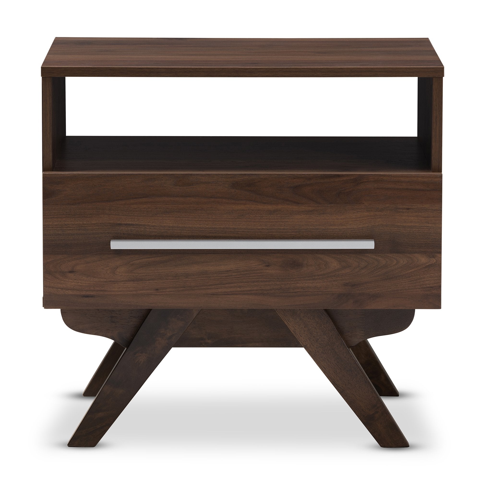 Baxton Studio Ashfield Mid-Century Modern Walnut Brown Finished Wood Nightstand