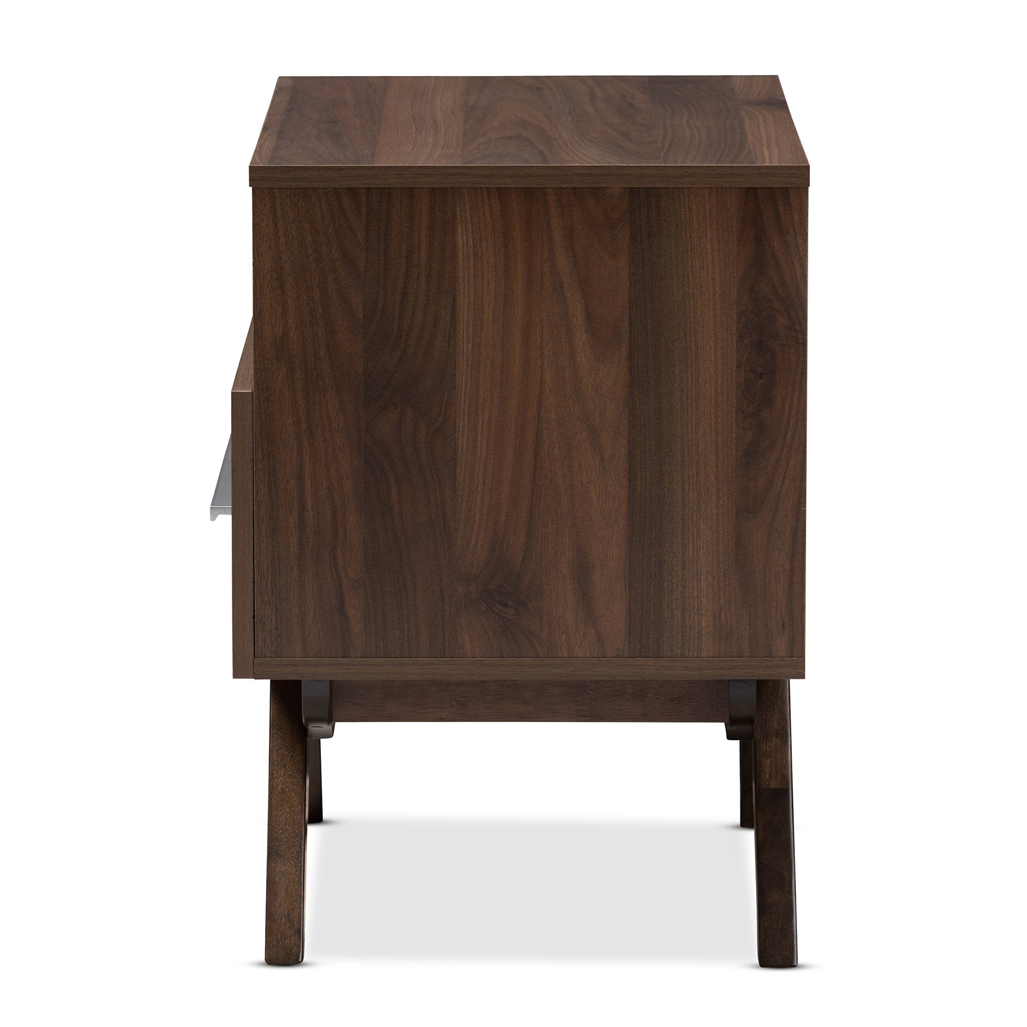 Baxton Studio Ashfield Mid-Century Modern Walnut Brown Finished Wood Nightstand