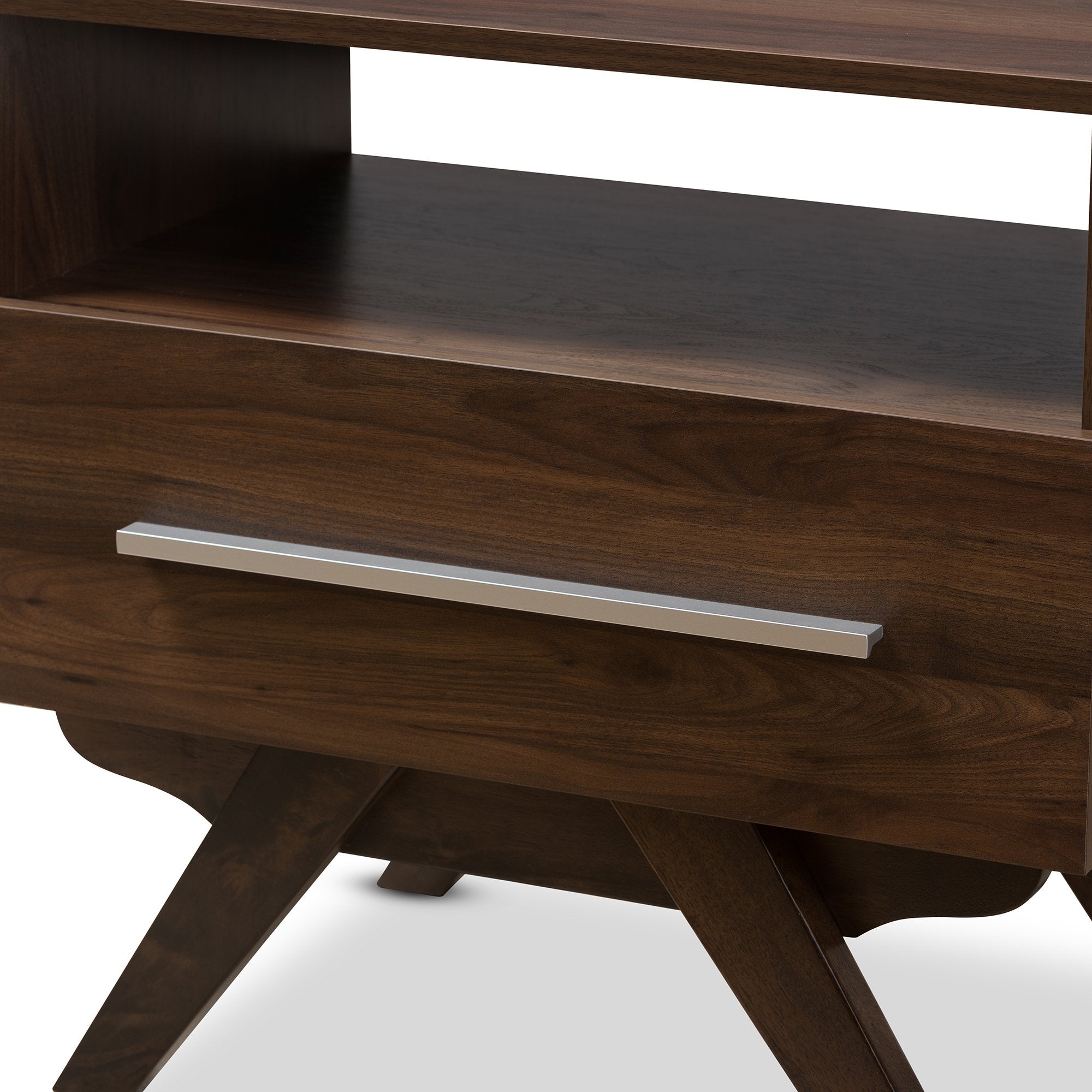 Baxton Studio Ashfield Mid-Century Modern Walnut Brown Finished Wood Nightstand