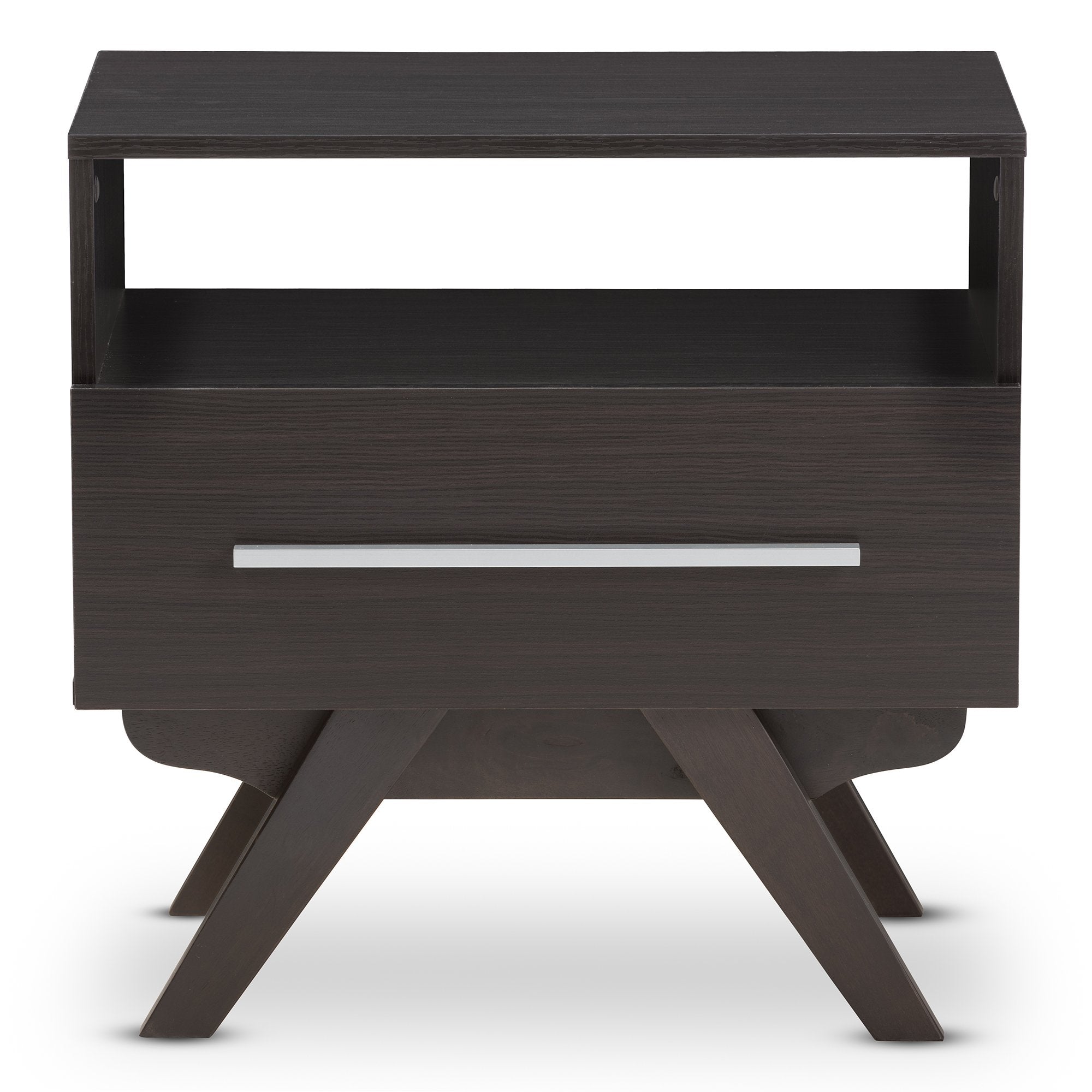 Baxton Studio Ashfield Mid-Century Modern Espresso Brown Finished Wood Nightstand