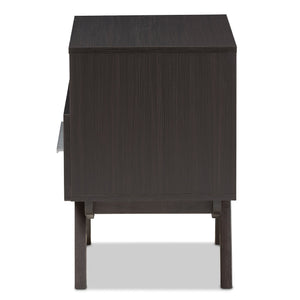 Baxton Studio Ashfield Mid-Century Modern Espresso Brown Finished Wood Nightstand