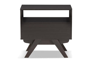 Baxton Studio Ashfield Mid-Century Modern Espresso Brown Finished Wood Nightstand