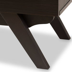 Baxton Studio Ashfield Mid-Century Modern Espresso Brown Finished Wood Nightstand