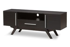 Baxton Studio Ashfield Mid-Century Modern Espresso Brown Finished Wood TV Stand