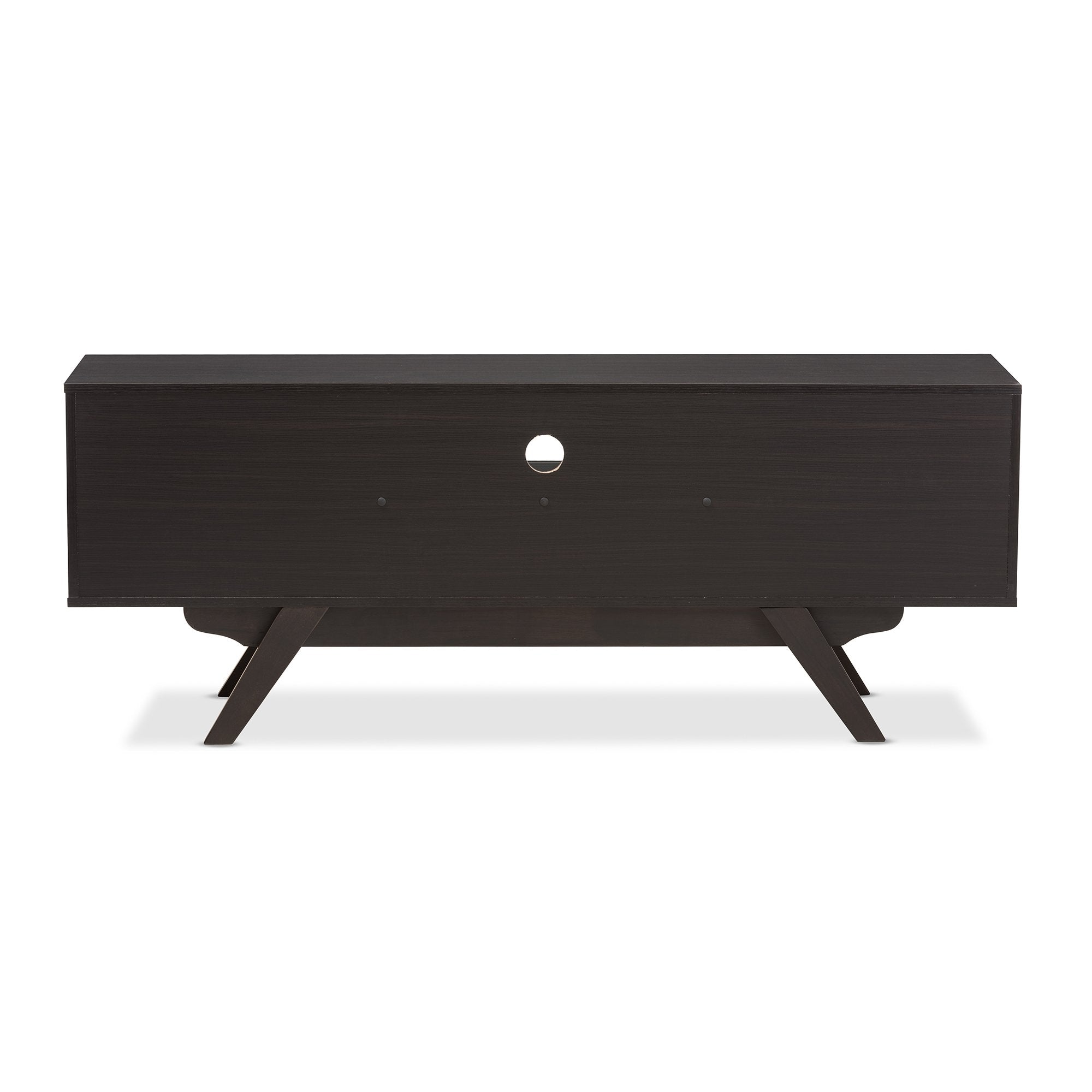 Baxton Studio Ashfield Mid-Century Modern Espresso Brown Finished Wood TV Stand