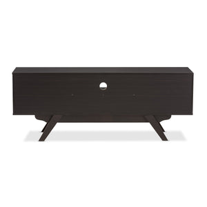 Baxton Studio Ashfield Mid-Century Modern Espresso Brown Finished Wood TV Stand