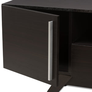 Baxton Studio Ashfield Mid-Century Modern Espresso Brown Finished Wood TV Stand