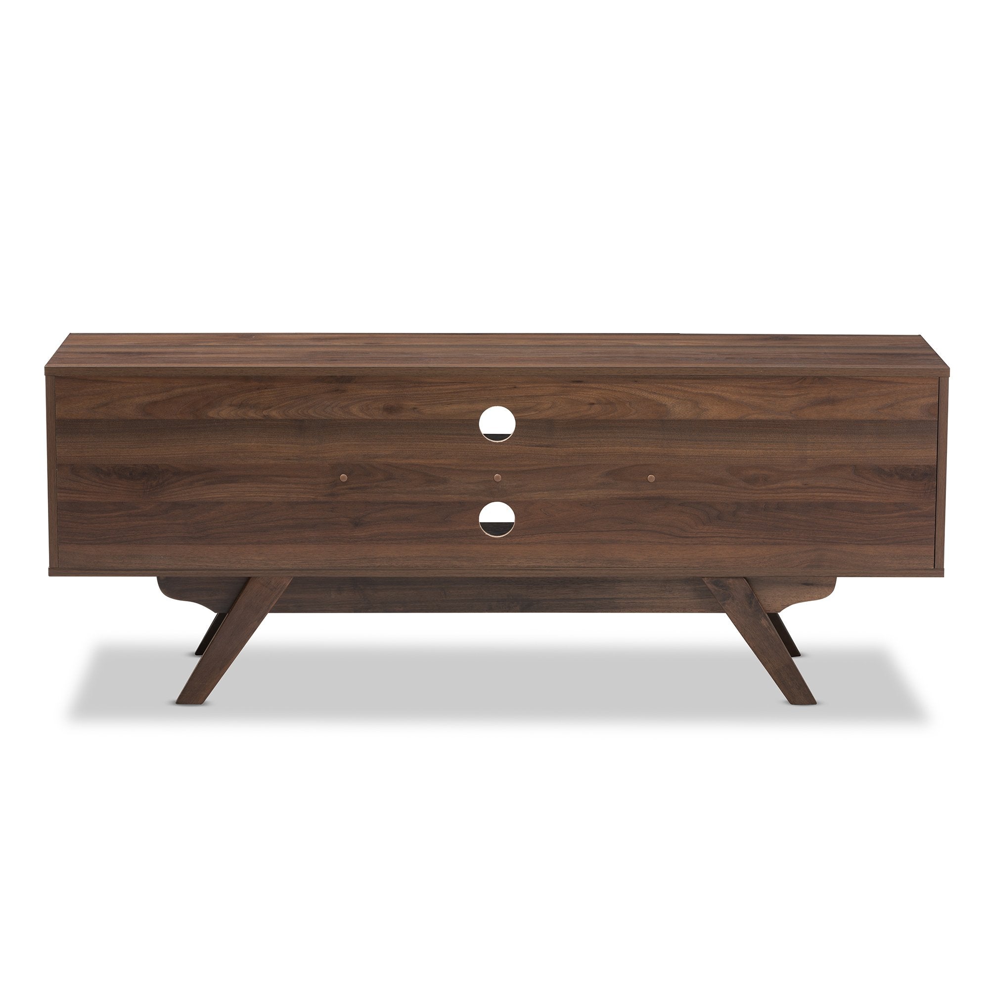 Baxton Studio Ashfield Mid-Century Modern Walnut Brown Finished Wood TV Stand