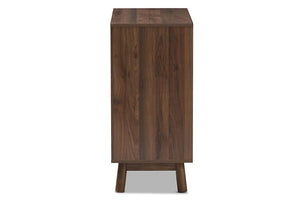 Baxton Studio Britta Mid-Century Modern Walnut Brown and Grey Two-Tone Finished Wood Sideboard