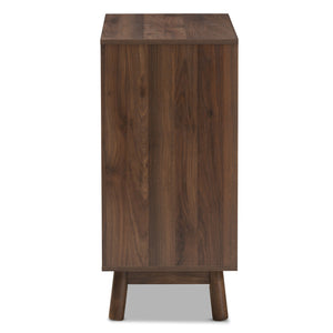 Baxton Studio Britta Mid-Century Modern Walnut Brown and Grey Two-Tone Finished Wood Sideboard