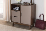 Baxton Studio Britta Mid-Century Modern Walnut Brown and Grey Two-Tone Finished Wood Sideboard