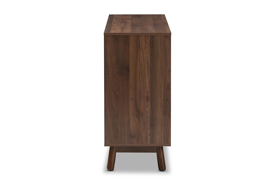 Baxton Studio Britta Mid-Century Modern Walnut Brown and Grey Two-Tone Finished Wood Sideboard