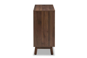 Baxton Studio Britta Mid-Century Modern Walnut Brown and Grey Two-Tone Finished Wood Sideboard