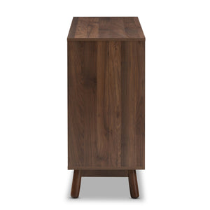 Baxton Studio Britta Mid-Century Modern Walnut Brown and Grey Two-Tone Finished Wood Sideboard