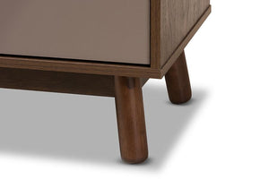 Baxton Studio Britta Mid-Century Modern Walnut Brown and Grey Two-Tone Finished Wood Sideboard