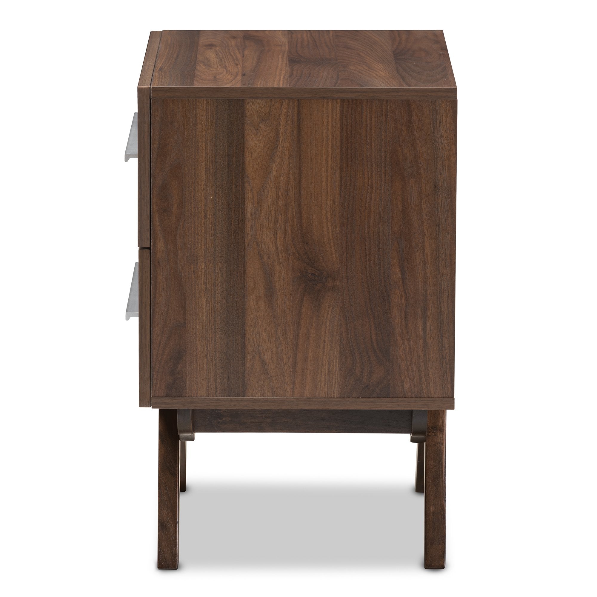 Baxton Studio Auburn Mid-Century Modern Walnut Brown Finished Wood 2-Drawer Nightstand