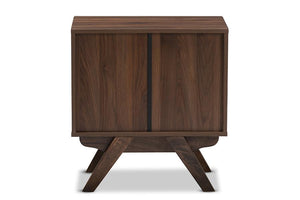 Baxton Studio Auburn Mid-Century Modern Walnut Brown Finished Wood 2-Drawer Nightstand