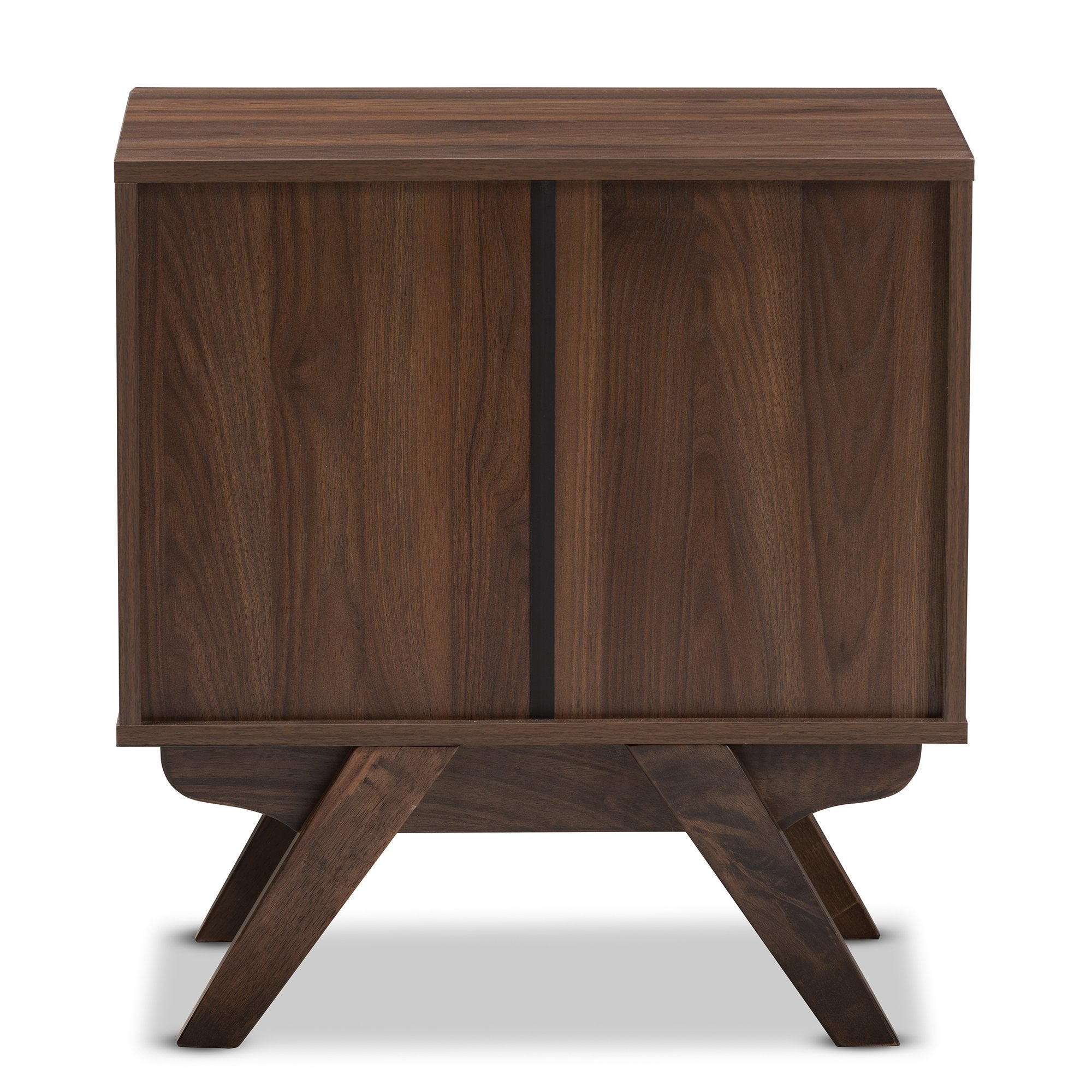 Baxton Studio Auburn Mid-Century Modern Walnut Brown Finished Wood 2-Drawer Nightstand