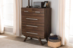 Baxton Studio Auburn Mid-Century Modern Walnut Brown Finished Wood 5-Drawer Chest