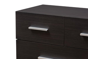 Baxton Studio Auburn Mid-Century Modern Espresso Brown Finished Wood 5-Drawer Chest