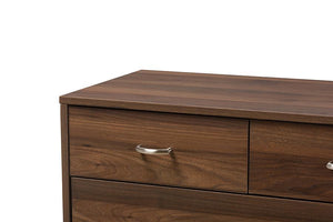 Baxton Studio Disa Mid-Century Modern Walnut Brown Finished Wood 5-Drawer Chest