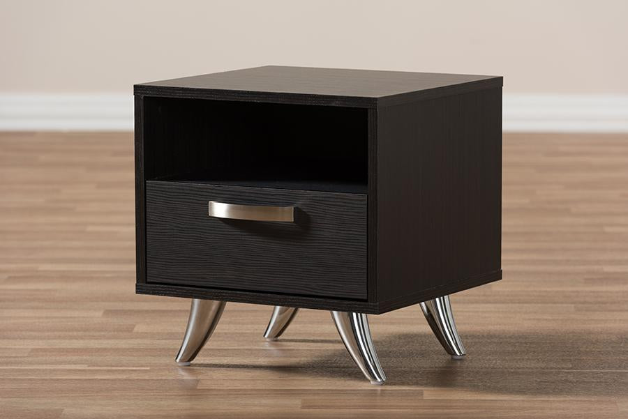 Baxton Studio Warwick Modern and Contemporary Espresso Brown Finished Wood End Table