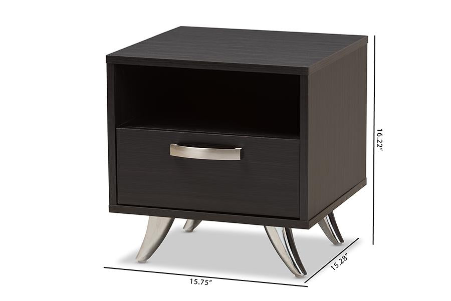 Baxton Studio Warwick Modern and Contemporary Espresso Brown Finished Wood End Table