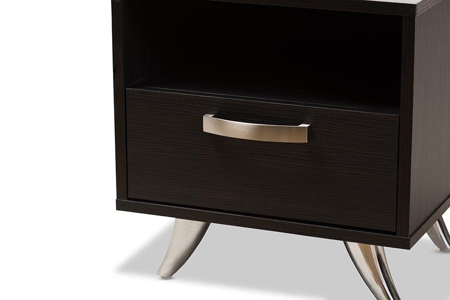 Baxton Studio Warwick Modern and Contemporary Espresso Brown Finished Wood End Table