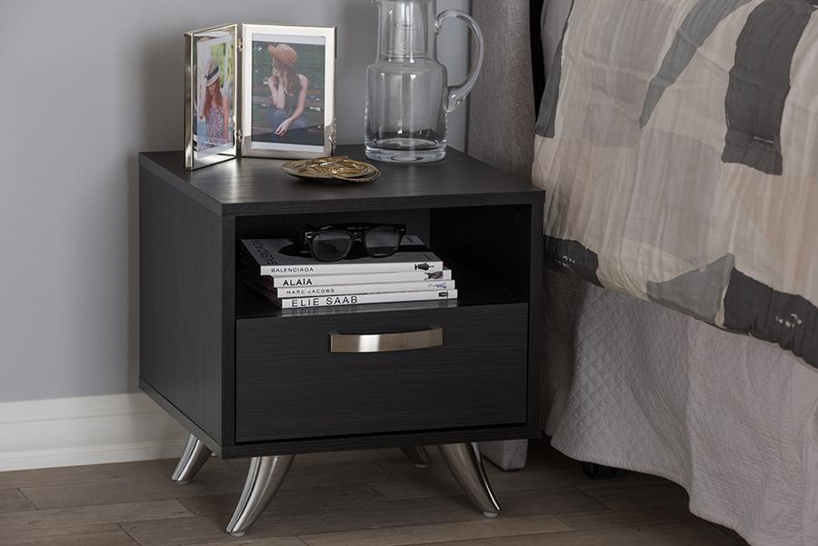 Baxton Studio Warwick Modern and Contemporary Espresso Brown Finished Wood End Table