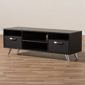 Baxton Studio Warwick Modern and Contemporary Espresso Brown Finished Wood TV Stand