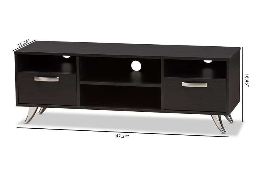 Baxton Studio Warwick Modern and Contemporary Espresso Brown Finished Wood TV Stand