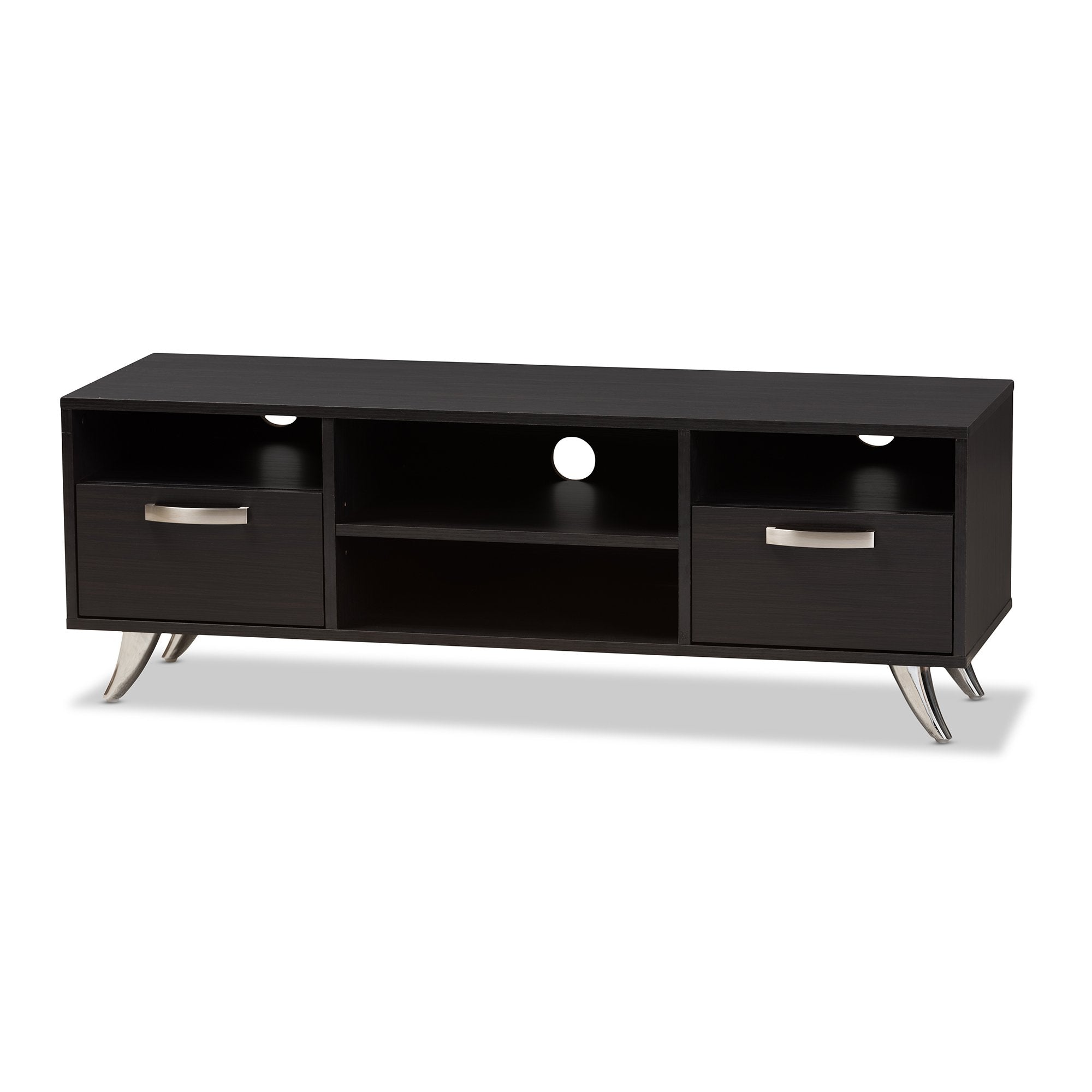 Baxton Studio Warwick Modern and Contemporary Espresso Brown Finished Wood TV Stand