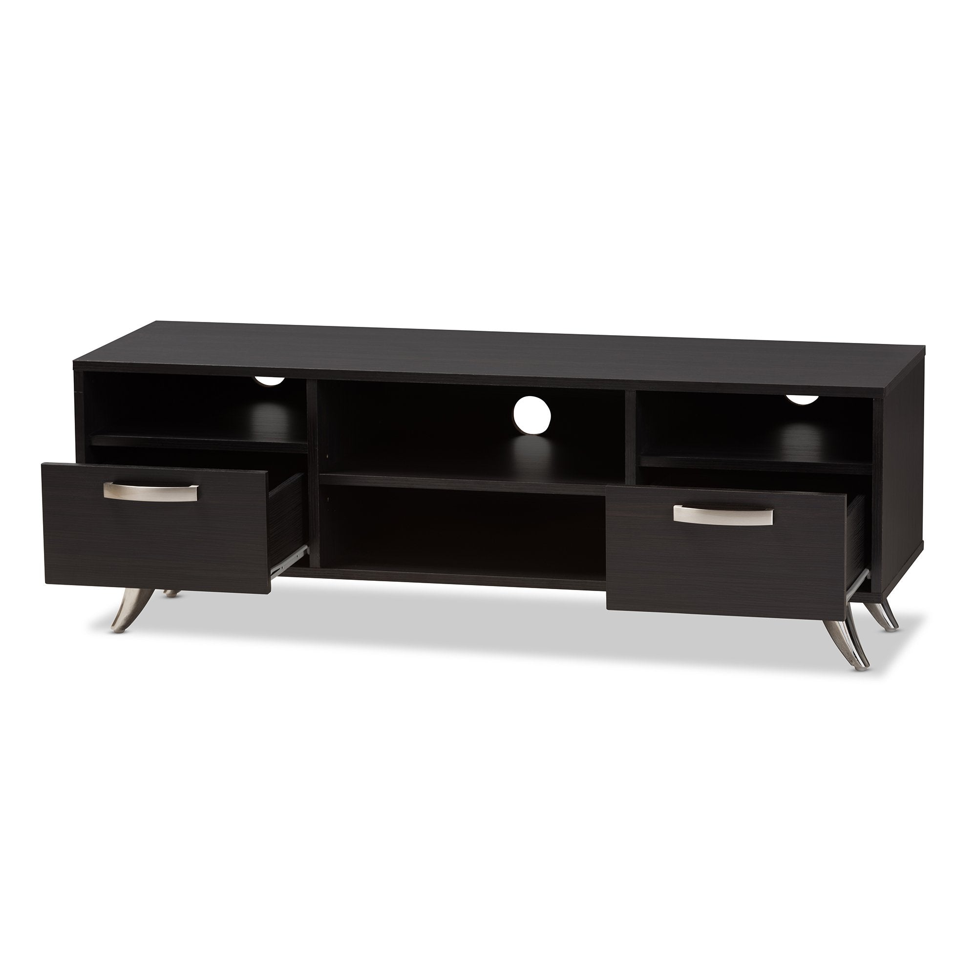 Baxton Studio Warwick Modern and Contemporary Espresso Brown Finished Wood TV Stand