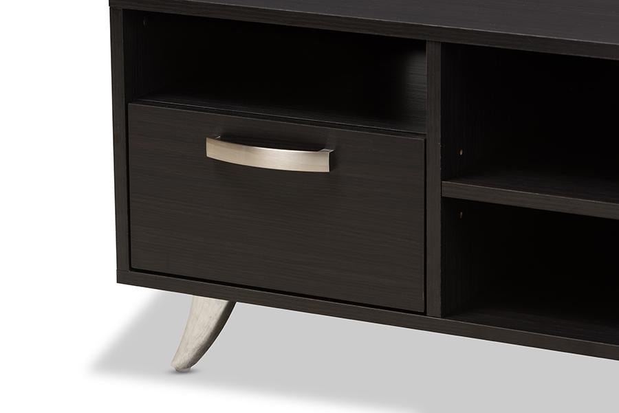 Baxton Studio Warwick Modern and Contemporary Espresso Brown Finished Wood TV Stand