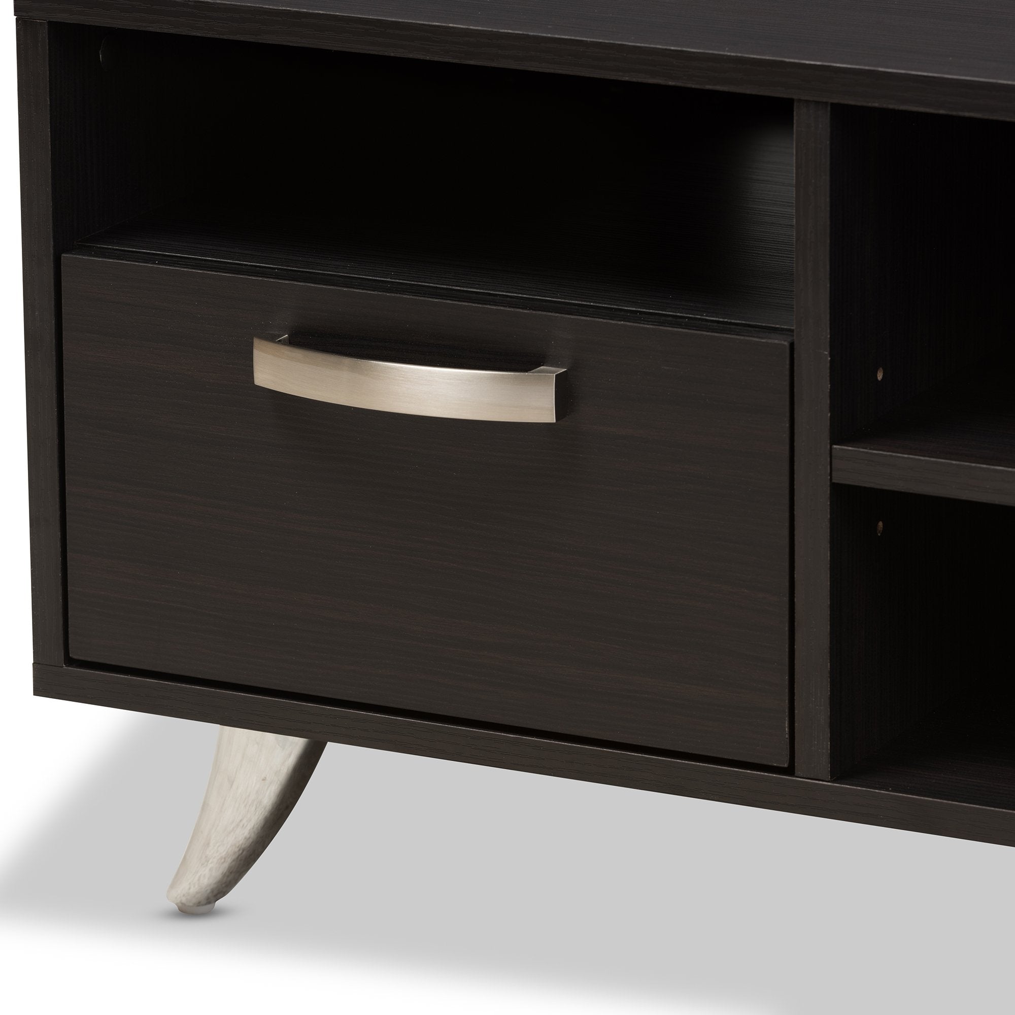 Baxton Studio Warwick Modern and Contemporary Espresso Brown Finished Wood TV Stand