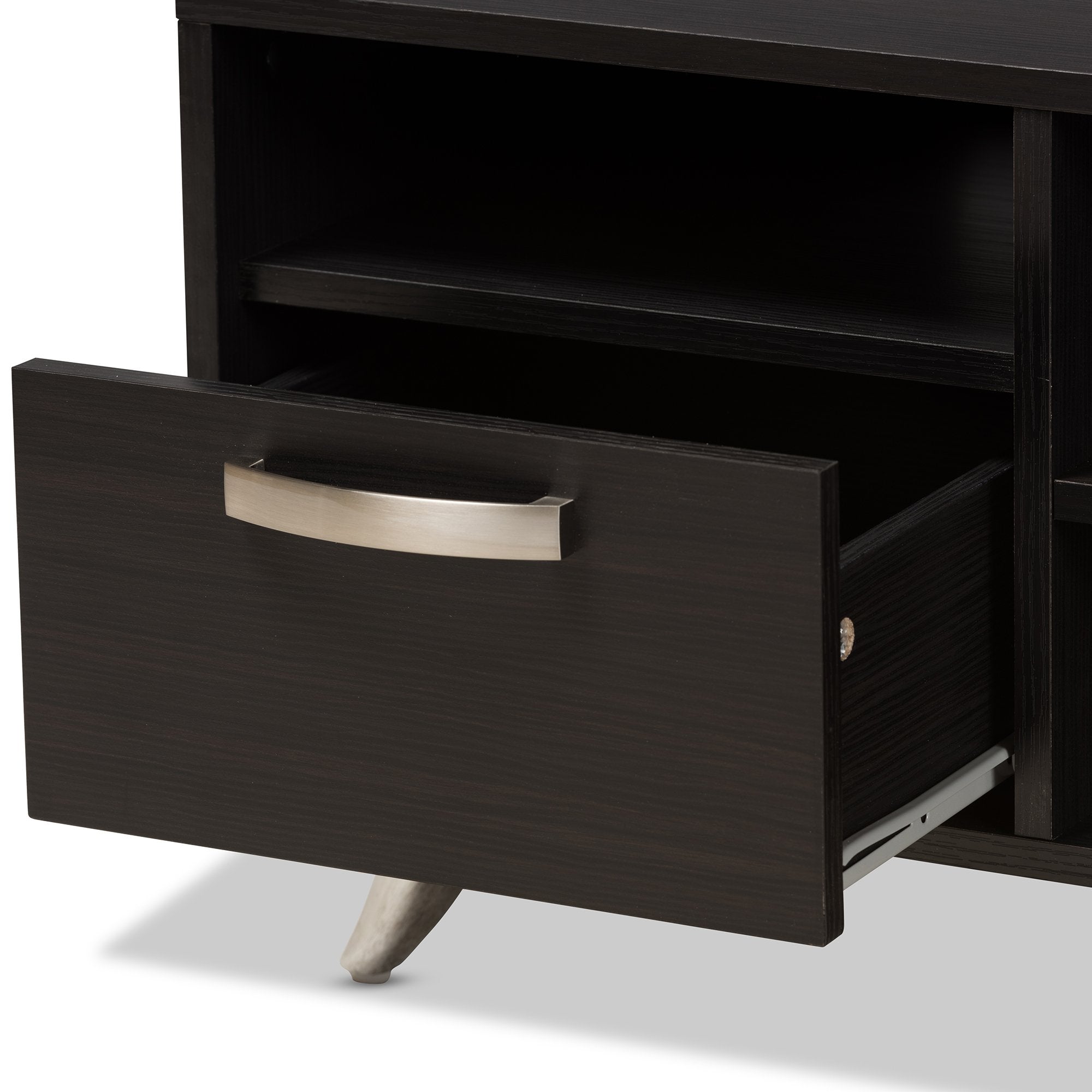 Baxton Studio Warwick Modern and Contemporary Espresso Brown Finished Wood TV Stand