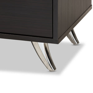 Baxton Studio Warwick Modern and Contemporary Espresso Brown Finished Wood TV Stand