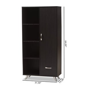 Baxton Studio Warwick Modern and Contemporary Espresso Brown Finished Wood Bookcase