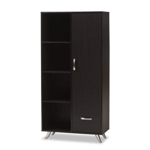 Baxton Studio Warwick Modern and Contemporary Espresso Brown Finished Wood Bookcase