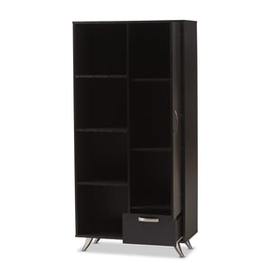 Baxton Studio Warwick Modern and Contemporary Espresso Brown Finished Wood Bookcase