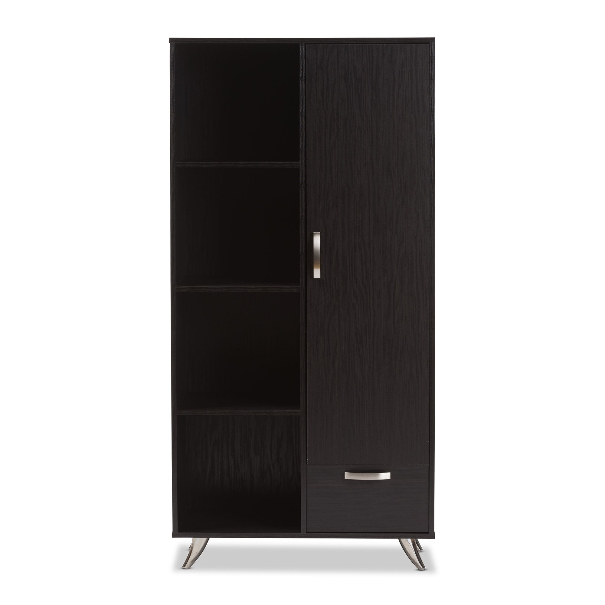 Baxton Studio Warwick Modern and Contemporary Espresso Brown Finished Wood Bookcase