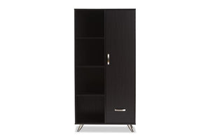 Baxton Studio Warwick Modern and Contemporary Espresso Brown Finished Wood Bookcase