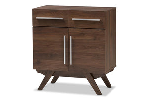 Baxton Studio Ashfield Mid-Century Modern Walnut Brown Finished Wood Sideboard