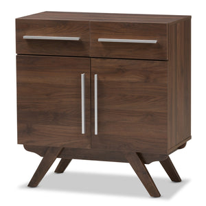 Baxton Studio Ashfield Mid-Century Modern Walnut Brown Finished Wood Sideboard