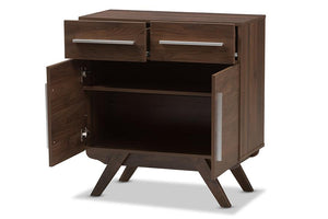 Baxton Studio Ashfield Mid-Century Modern Walnut Brown Finished Wood Sideboard