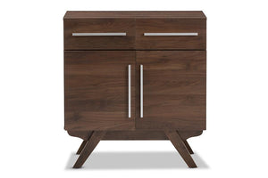 Baxton Studio Ashfield Mid-Century Modern Walnut Brown Finished Wood Sideboard